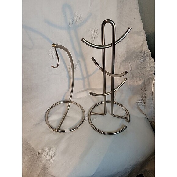 Matching Mug Rack And Banana Stand Heavy Stainless 15" And 13" Tall - Picture 1 of 6